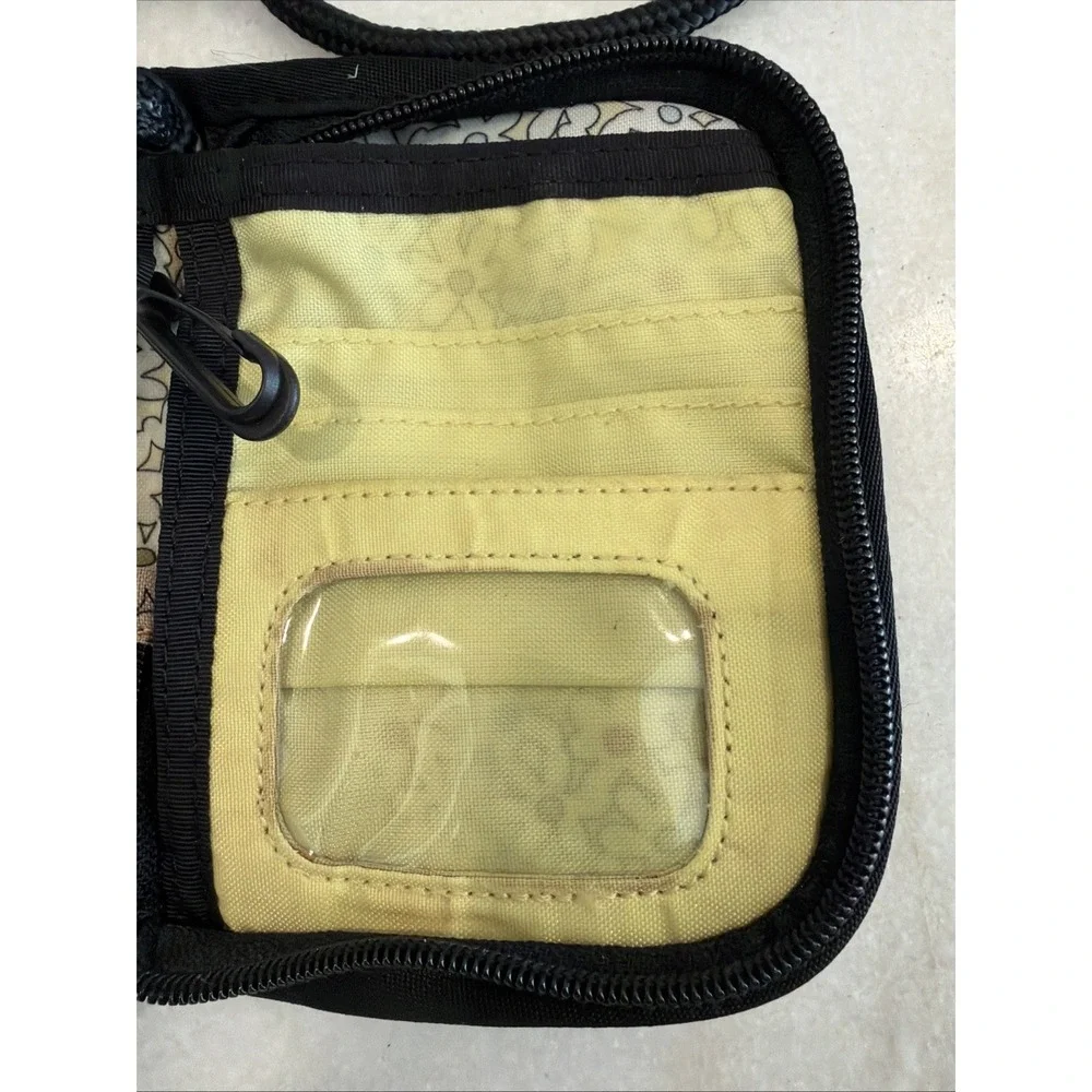 Sherpani Zoe Wallet Bag Zip Purse Canvas Black & White Small 6x4 Long‎ Strap